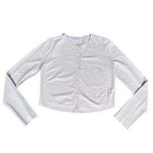 AKRIS Longsleeve Cropped Cardigan Light Pink Size 8